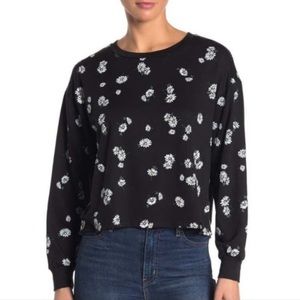 Circlex Daisy Knit Pullover Black Crop Sweatshirt Size Medium from Nordstrom